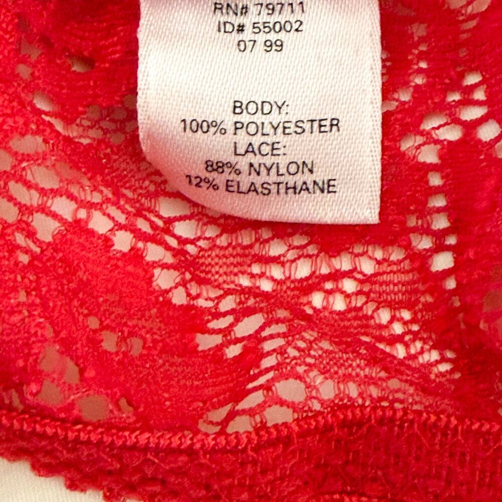 Victoria’s Secret Red Lace Sheer Babydoll Chemise Nightgown Y2K XS - Picture 8 of 8